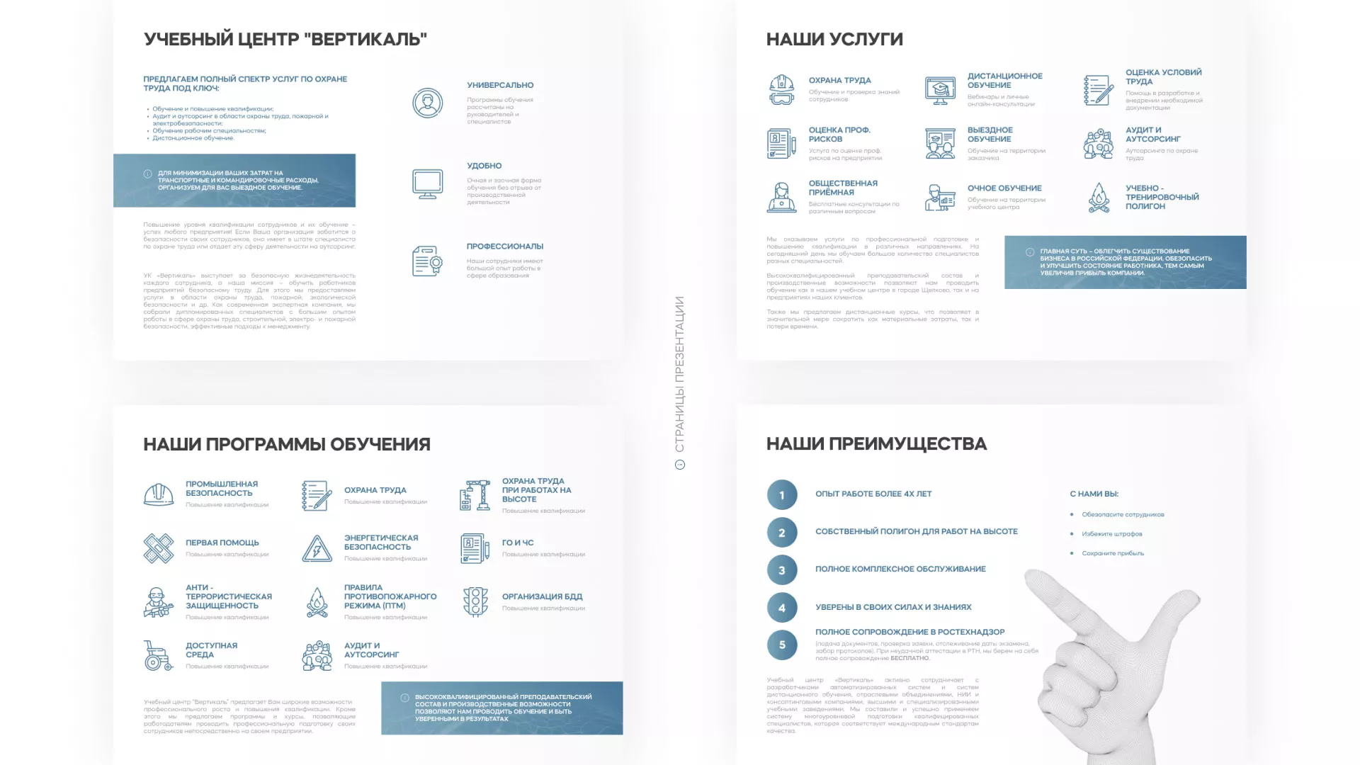 Разработка презентации для учебного центра «Вертикаль» в Сочи